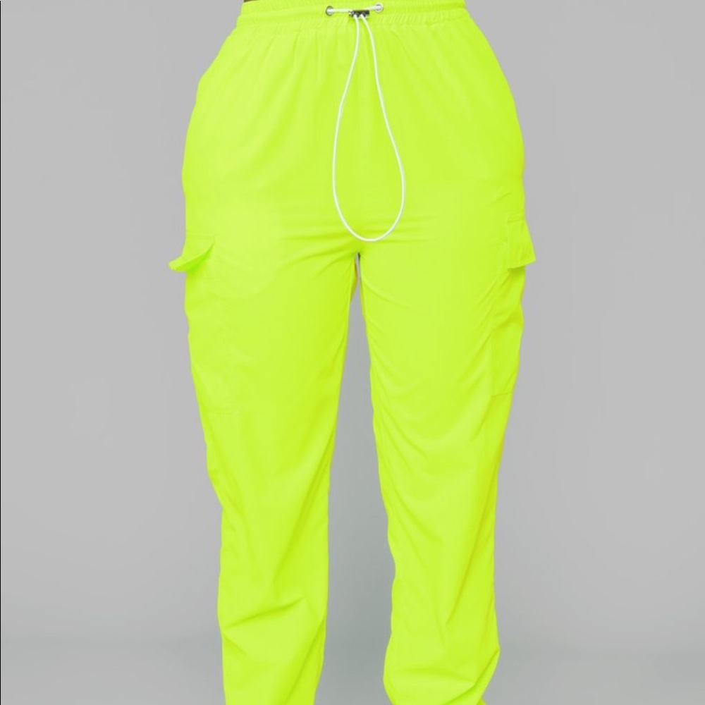 Fashion nova neon Windbreaker jogger pants